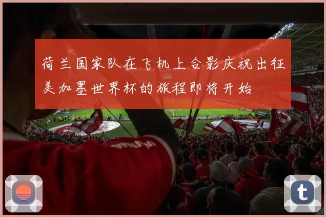 荷兰国家队在飞机上合影庆祝出征美加墨世界杯的旅程即将开始